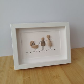 Cuadro Pebble Art Familiar Personalizado