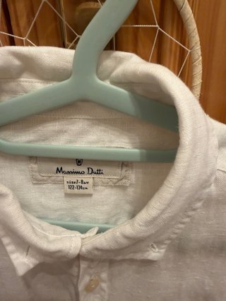 Camisa Lino Massimo Dutti Niño Blanca