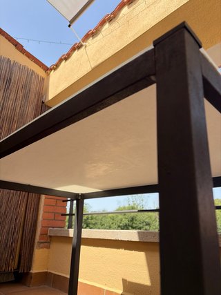 Mesa Terraza Jardín Cristal Negra