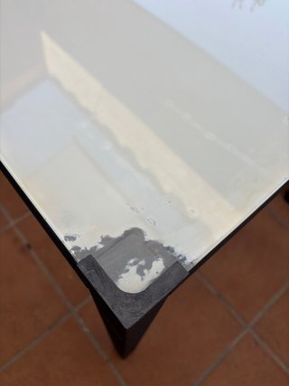Mesa Terraza Jardín Cristal Negra