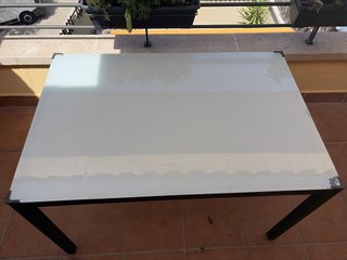 Mesa Terraza Jardín Cristal Negra
