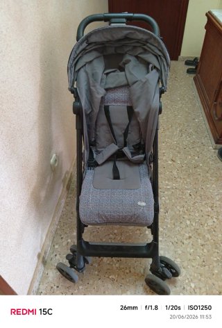 Carro de bebé plegable gris