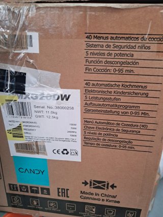 Microondas Candy 20L con Grill