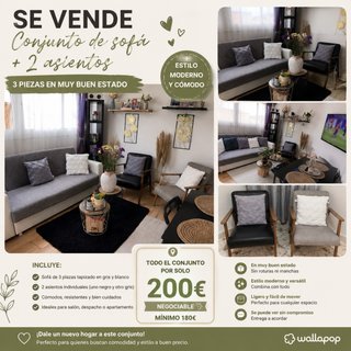 Conjunto sofá 3 plazas + 2 asientos