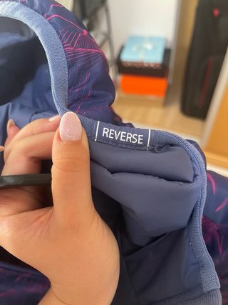 Chaqueta Quechua azul y rosa
