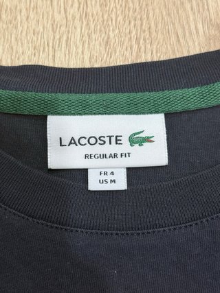 Camiseta Lacoste Talla M Negra y Gris