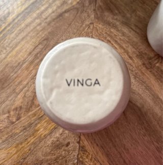4 Vasos Rústicos Cerámica Beige y Marrón
