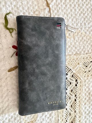 Cartera KINGDUSHI Piel Gris Unisex