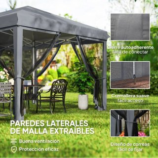 Carpa Gazebo Plegable 6x3m con 6 Paredes