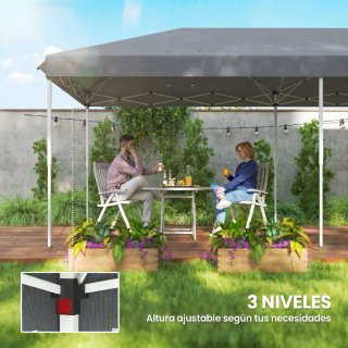 Carpa Gazebo Plegable 6x3m con 6 Paredes