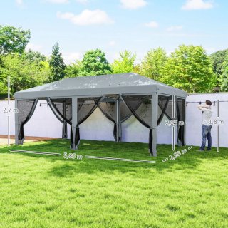 Carpa Gazebo Plegable 6x3m con 6 Paredes