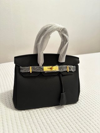 Bolso Negro estilo Hermes Piel Sintética