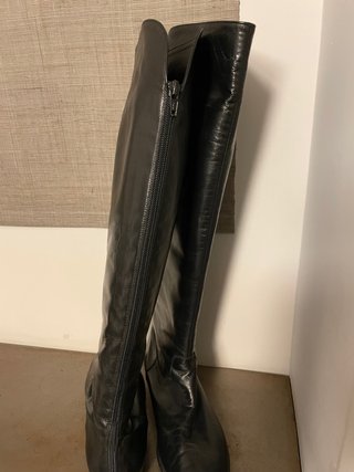 Stivali in pelle neri con zip