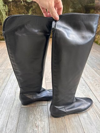 Stivali in pelle neri con zip