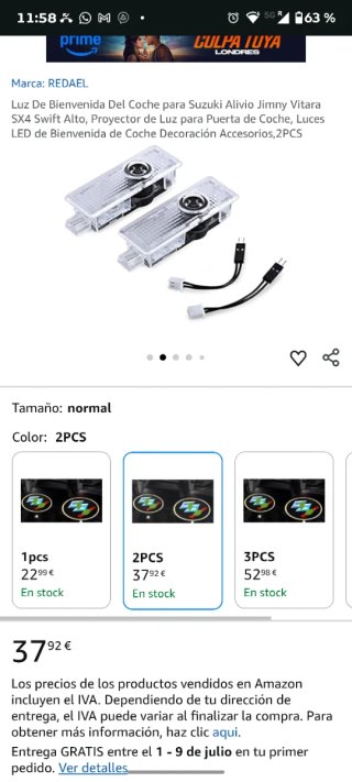 Luces LED para coche (2 unidades)
