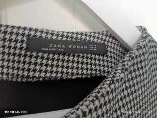 Vestido Zara Negro y Blanco Talla M