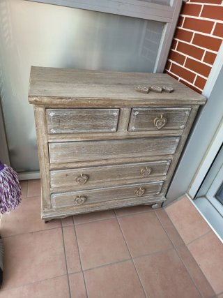 Cajonera vintage madera gris