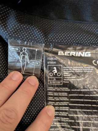 Chaqueta Moto Bering Forcio Talla M con espaldera