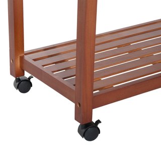 Carrello Portata da Cucina in Legno con Portabotti