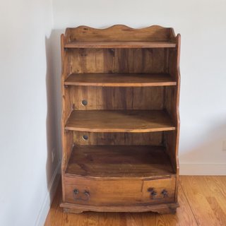 Librero estilo mexicano madera 2 baldas cajón
