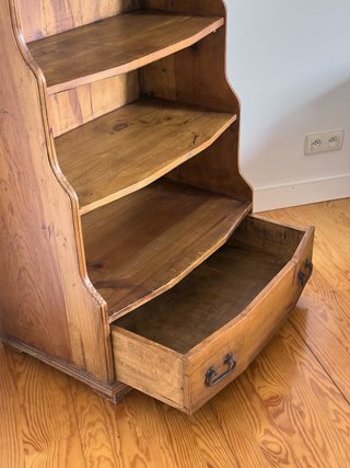 Librero estilo mexicano madera 2 baldas cajón