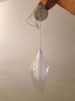 Lámparas colgantes cristal y metal (4 uds)