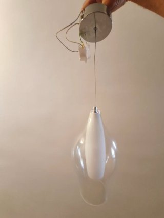 Lámparas colgantes cristal y metal (4 uds)