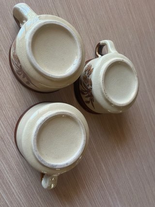 Set di 3 Tazze Antiche Consomé in Ceramica
