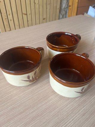 Set di 3 Tazze Antiche Consomé in Ceramica
