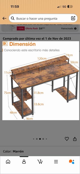 Escritorio ordenador con soporte