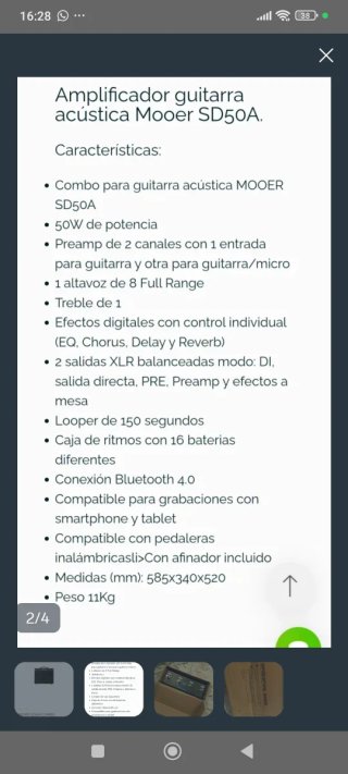 Amplificador MOOER SD50A Acústica