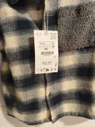 Camisa cuadros niño Zara invierno 18-24 meses
