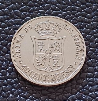 Moneda Isabel II 40 céntimos Escudo 1868