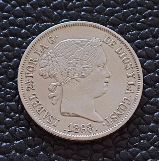 Moneda Isabel II 40 céntimos Escudo 1868