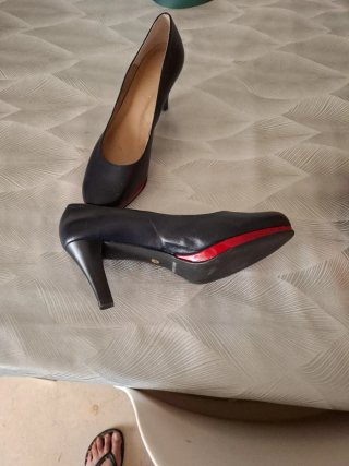Zapatos de piel azul mujer IBERIA  usados una vez