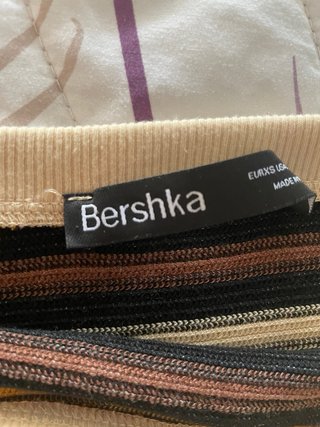 Vestido palabra de honor Bershka rayas Talla XS