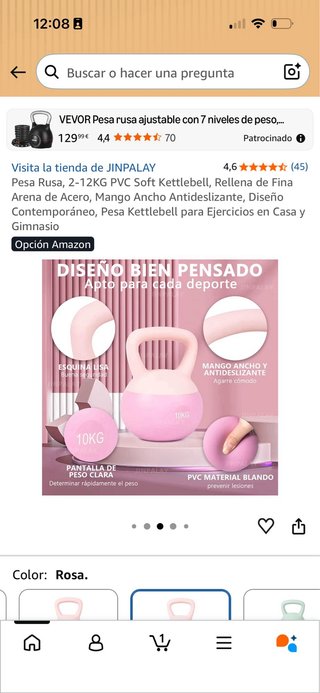 Mancuerna Rusa Arena 4KG Rosa