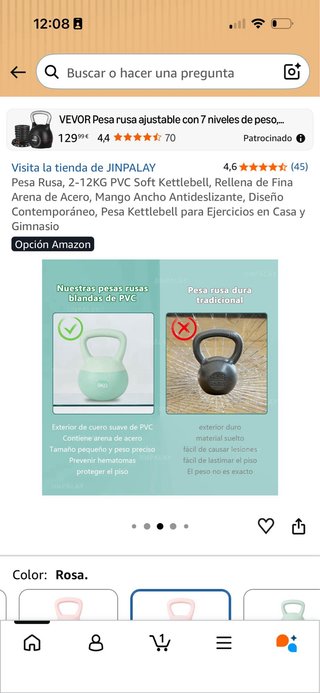 Mancuerna Rusa Arena 4KG Rosa