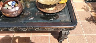 Mesa antigua madera tallada oriental