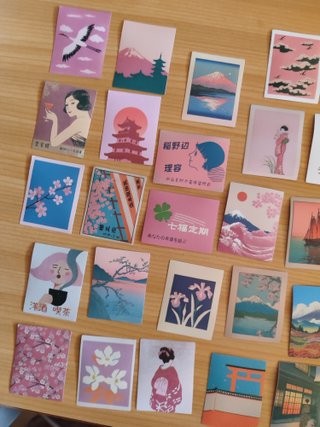 Pegatinas Japón Rosa Estilo Vintage