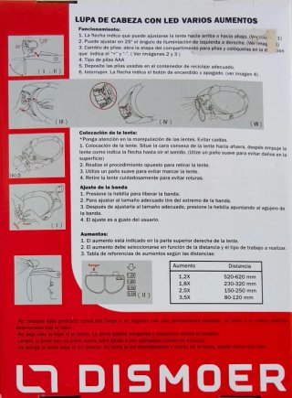 Lupa de cabeza Dismóer con LED