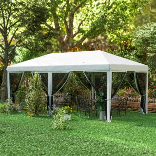 Carpa Gazebo 6x3m Plegable con 6 Paredes