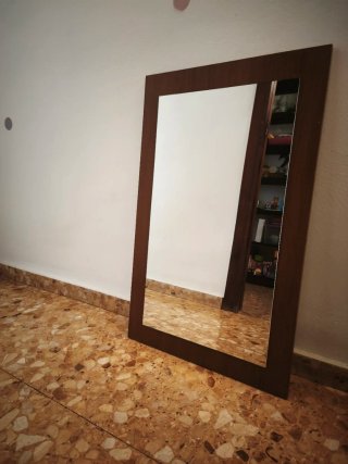 Espejo de madera y cristal