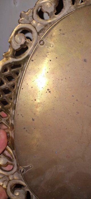Espejo Antiguo Bronce Dorado