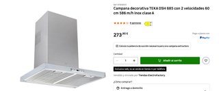 Campana extractora de humos cocina