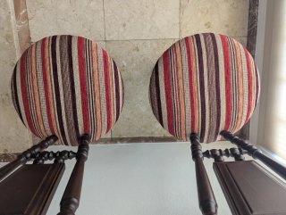 Juego 2 Sillas Antiguas Tapizadas