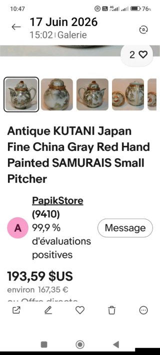Tetera porcelana japonesa siglo XIX