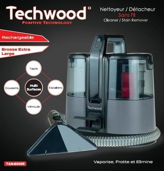 Aspirador lava Tapicerías Techwood a batería