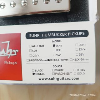 Pastilla Suhr SSH+ puente 50mm nickel CAMBIO