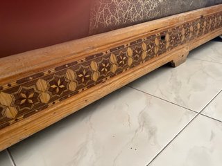 Madera Sofá Marroquí Marrón y Dorado